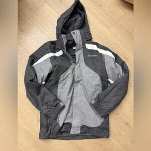 Columbia Gray and White interchangeable men’s size small ski snow winter Jacket